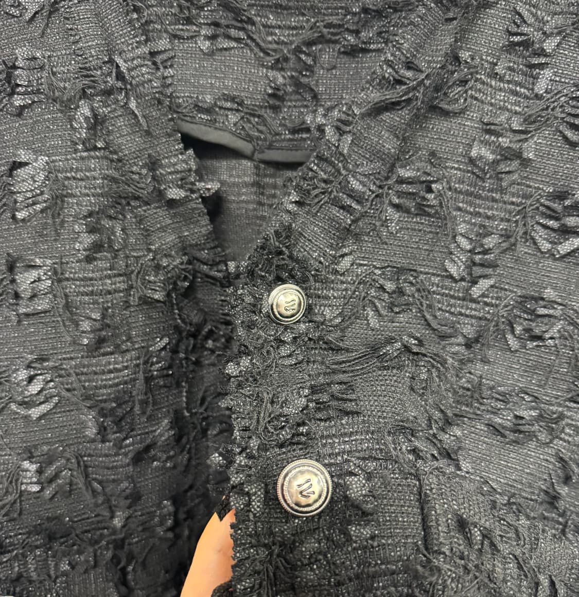 비스윗 트위드 반팔 자켓 수술 블랙 상품이미지8