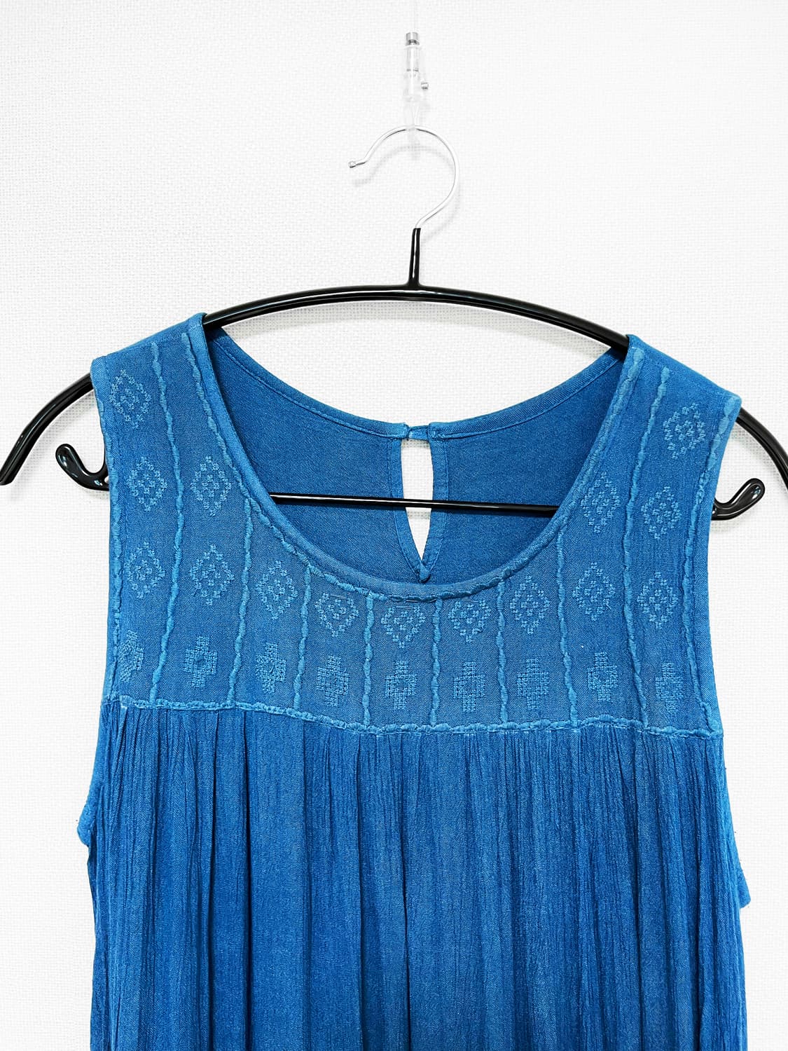 Pleated Sleeveless Ethnic Dress – Blue 상품이미지5