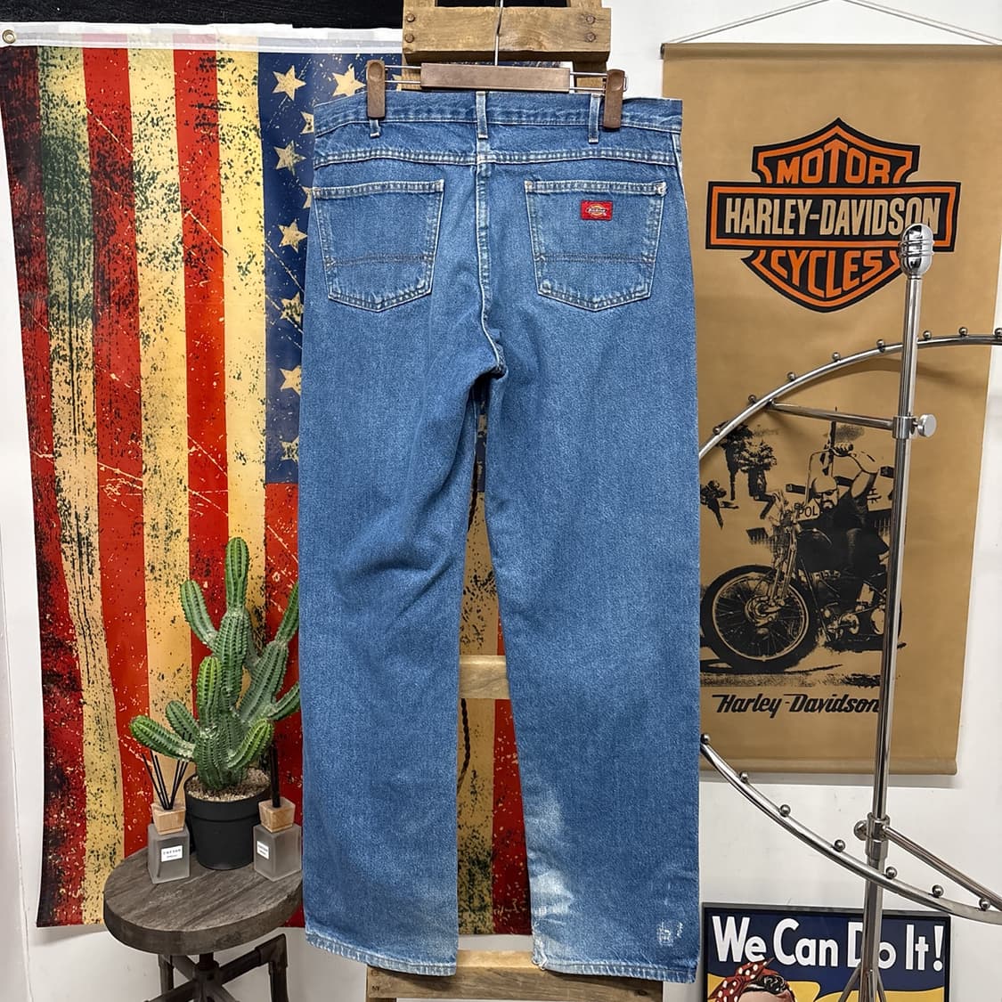 90s 디키즈 오리지널 빈티지워싱 루즈핏 워크 데님팬츠 N1038   상품이미지2