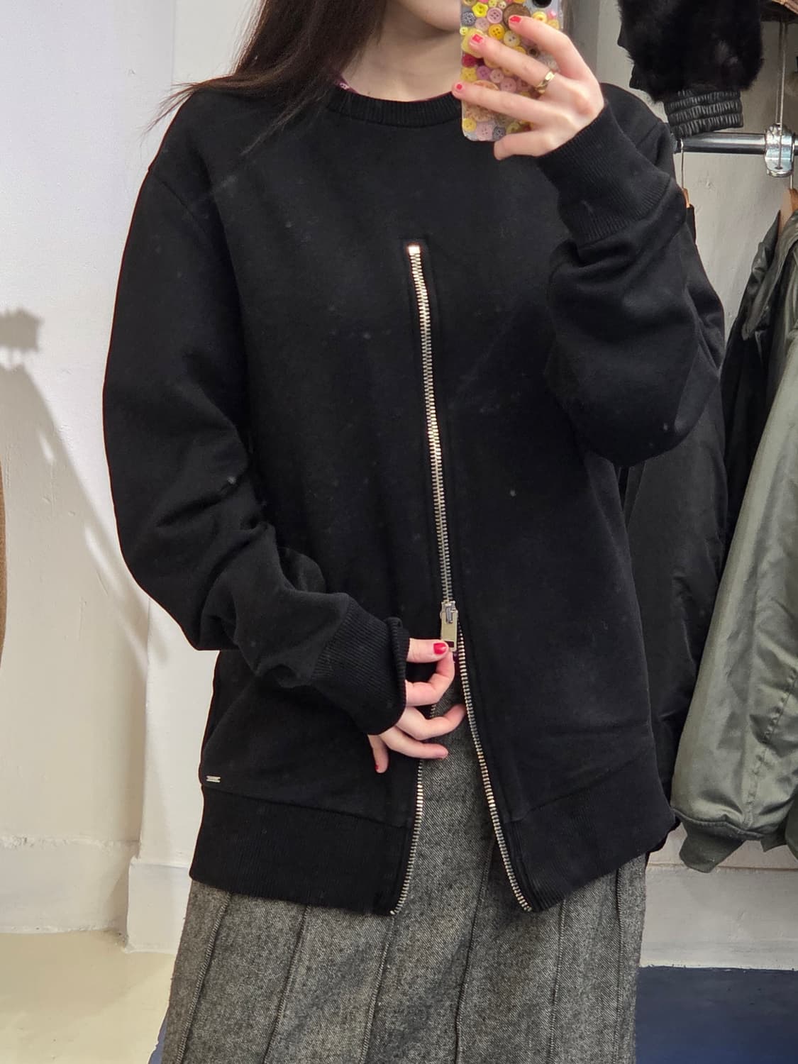 DIESEL 디젤 센터 지퍼 맨투맨 상품이미지1