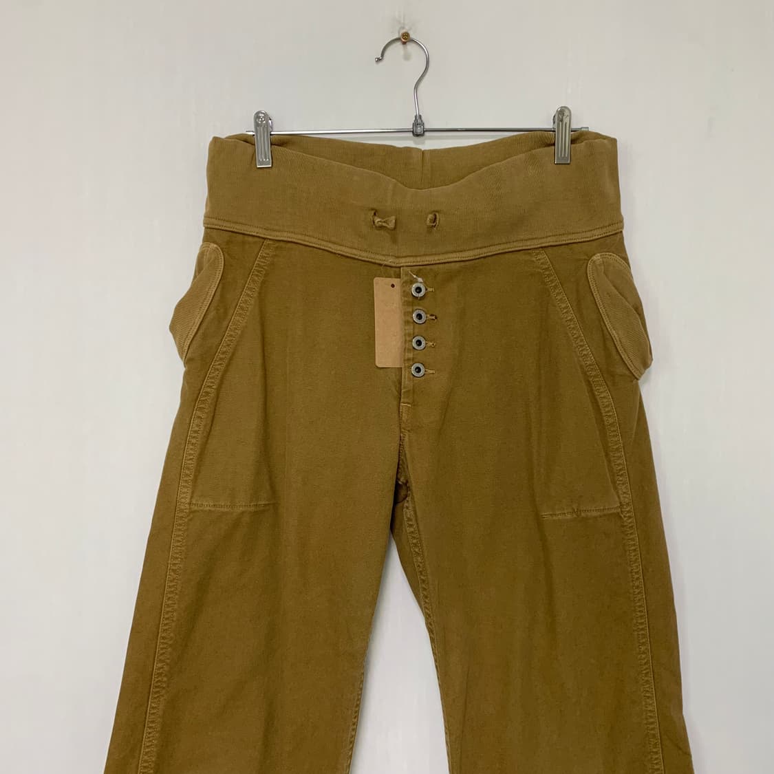 캐피탈 빈티지 와이드 스트레이트 밴딩 코튼팬츠 남녀공용 브라운 일자바지 상품이미지3