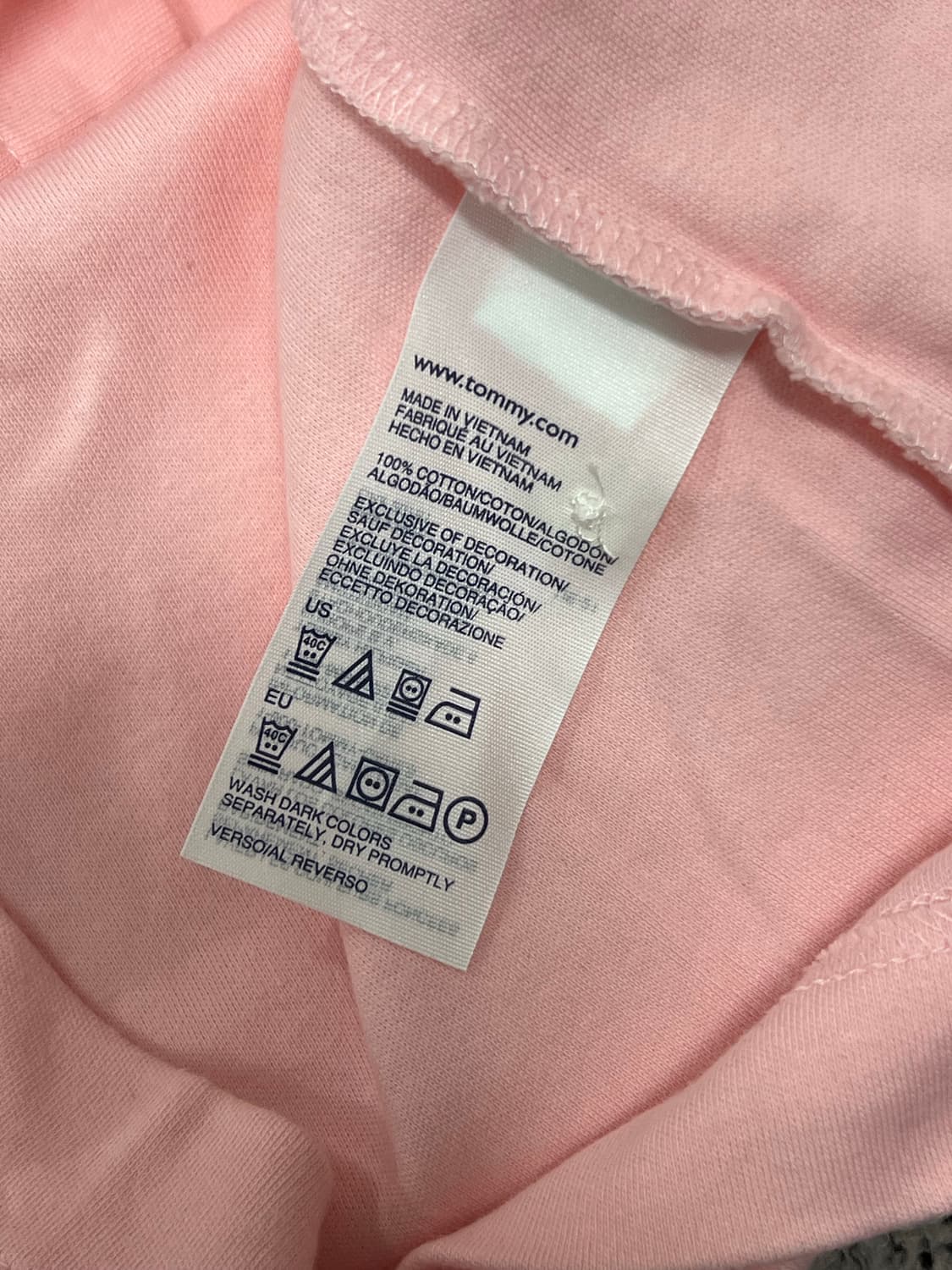 (M) 타미힐피거 카라 티 연핑크 상품이미지3