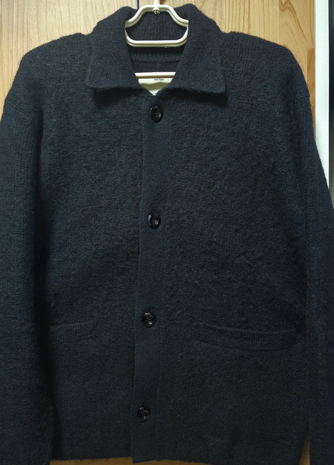 포터리 알파카 폴로 가디건 블랙 1사이즈 상품이미지2