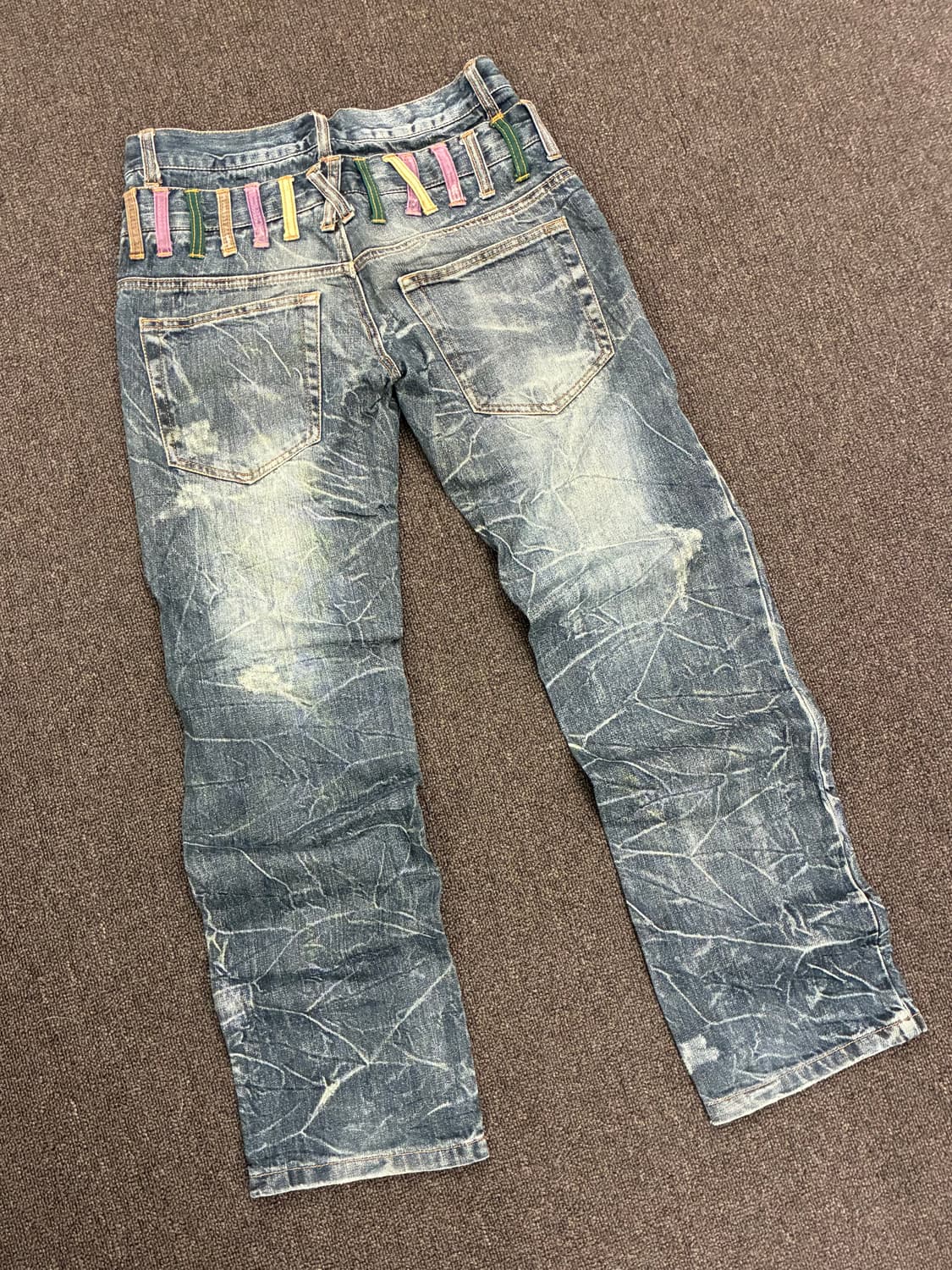 76)NYLAUS clothing 빈티지 레이어드 워싱 데님팬츠 상품이미지9