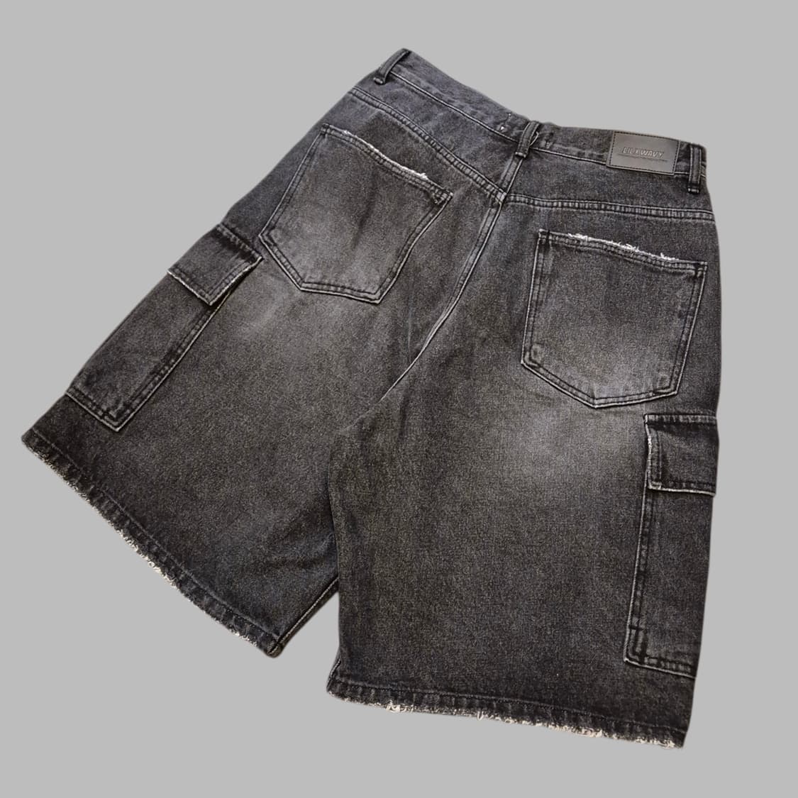 29~30인치 차콜 카고 데님반바지  상품이미지2