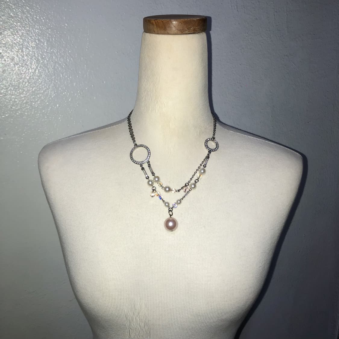 빈티지 핑크 실버 페어리 목걸이 오리엔탈 긱시크 하구미 상품이미지2