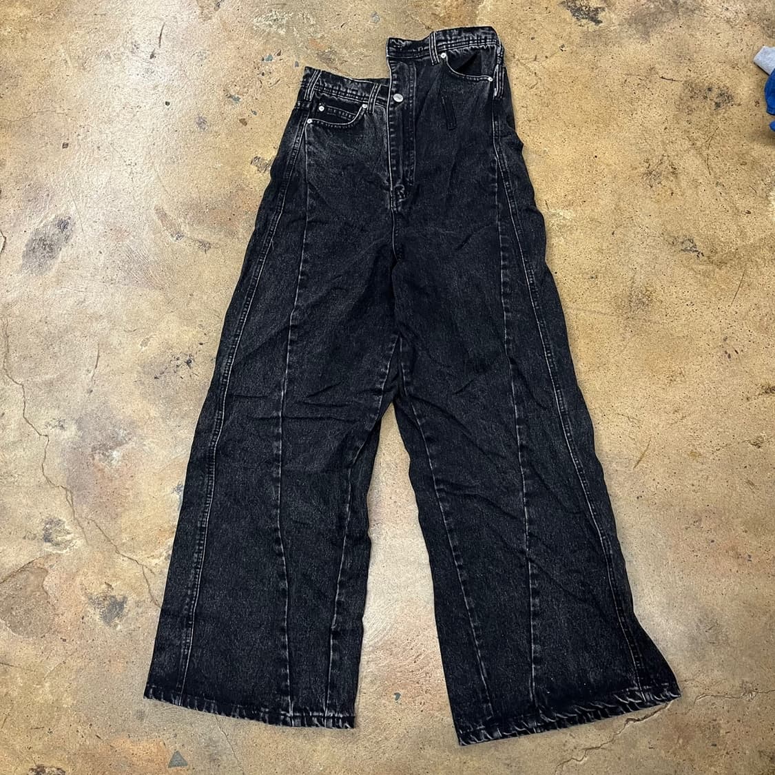 [정품/S] MIXXIN 블랙 워싱 데님 팬츠 와이드핏 b14 상품이미지2