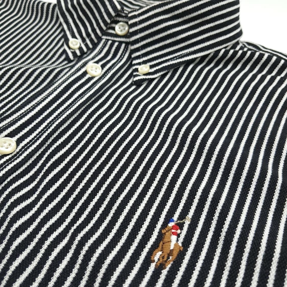 CN371W XL 폴로 랄프로렌 모던 스트라이프 니트 옥스포드 긴팔 셔츠 상품이미지5