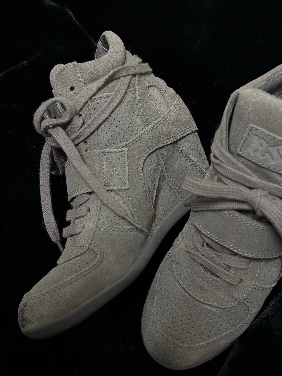 Ash 아쉬 보위 스웨이드 웨지힐 하이탑 스니커즈 카키그레이 36 상품이미지4