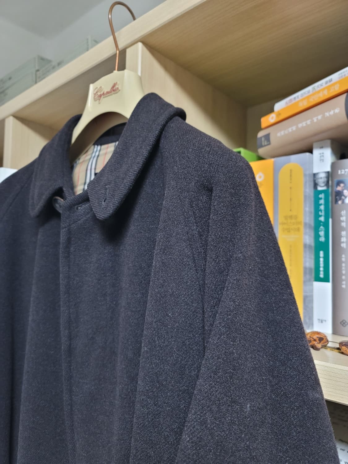 빈티지 버버리 원패널 발마칸 코트 블랙 다크브라운 상품이미지3