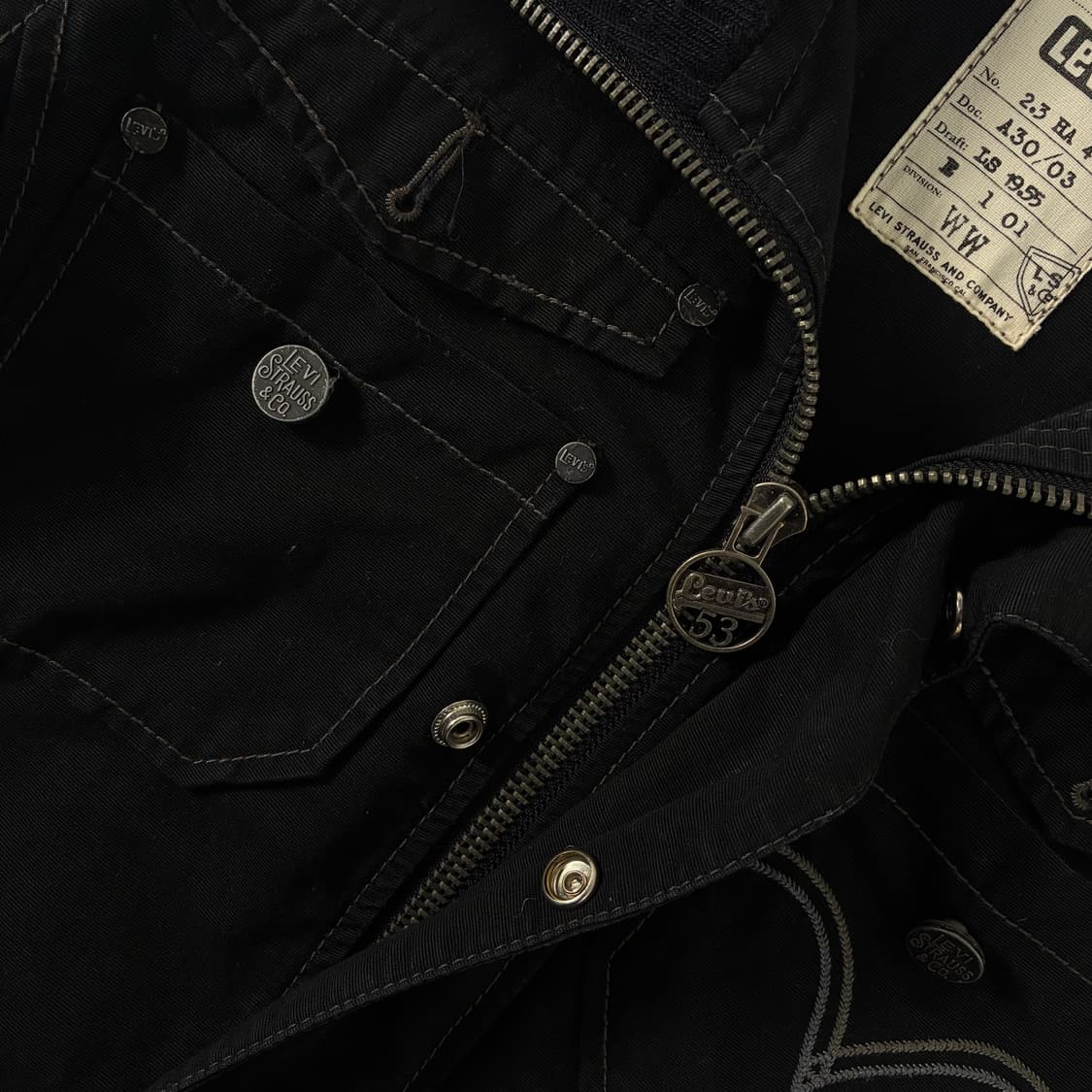 Levi's 리바이스 센터 포켓 스티치 블랙 데님 자켓 상품이미지6