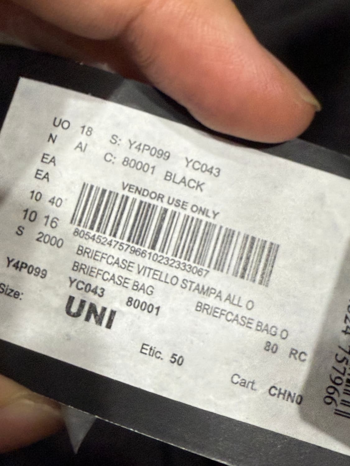 엠포리오 아르마니 가죽 브리프케이스 새상품(로고 엠보싱) 상품이미지6