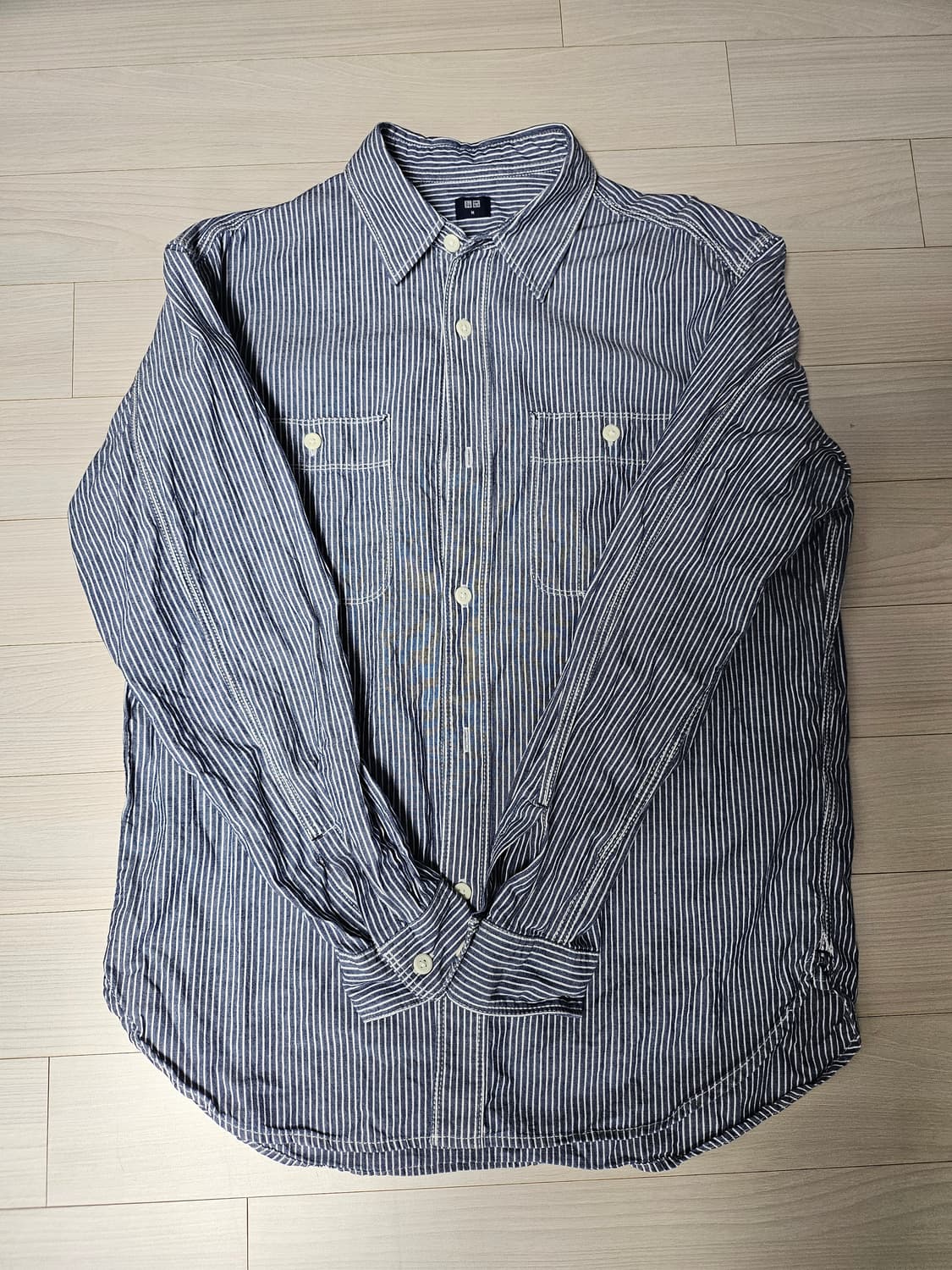 유니클로 히코리워크셔츠 M 상품이미지3