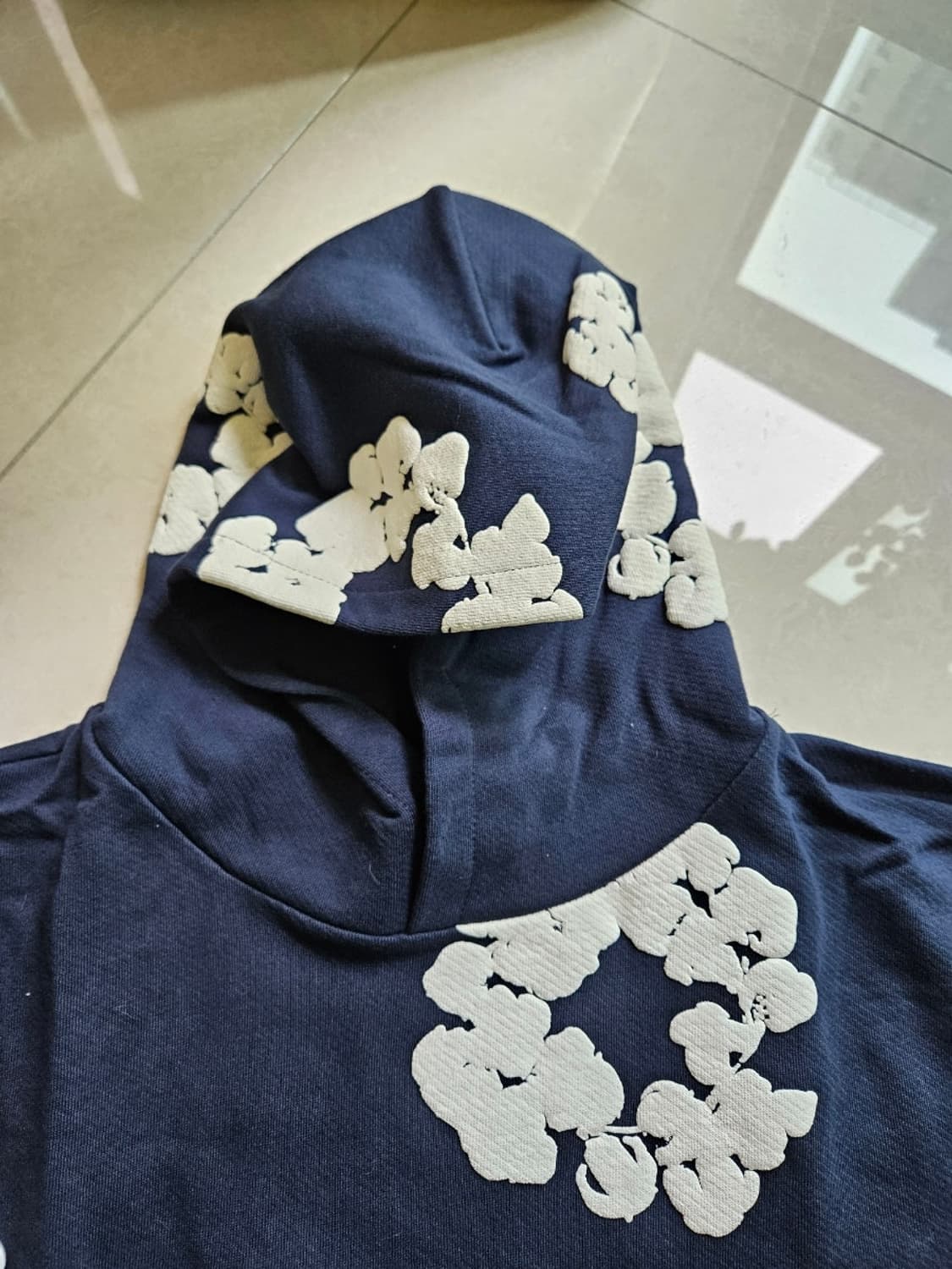 데님 티어스 네이비 후드 L 급처  상품이미지4