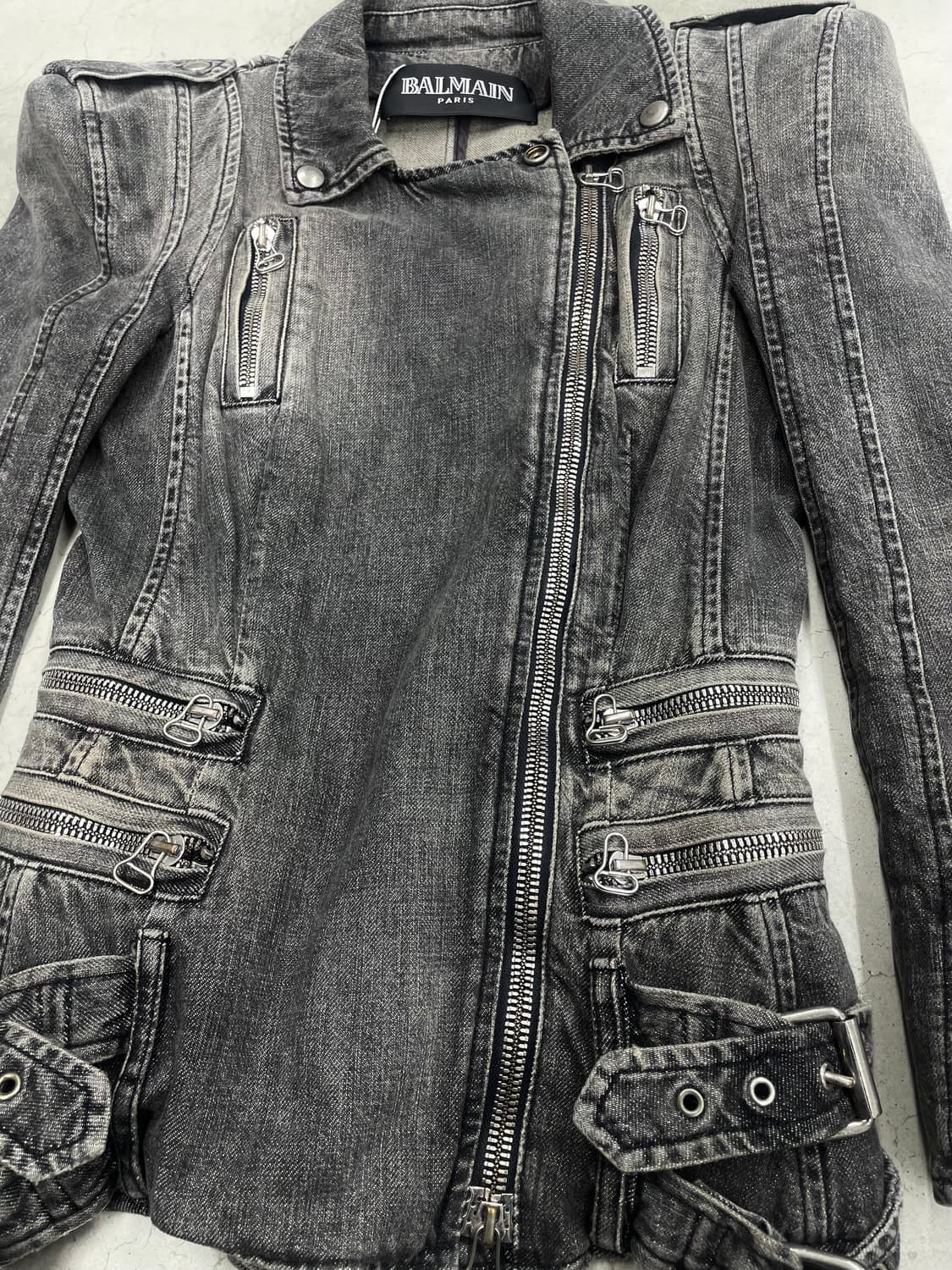 Balmain 2010ss 데카르넹 패디드 숄더 데님 자켓 상품이미지3