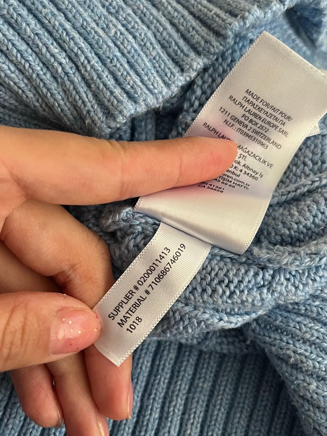 L) 폴로 랄프로렌 코튼 케이블 니트 블루 상품이미지8