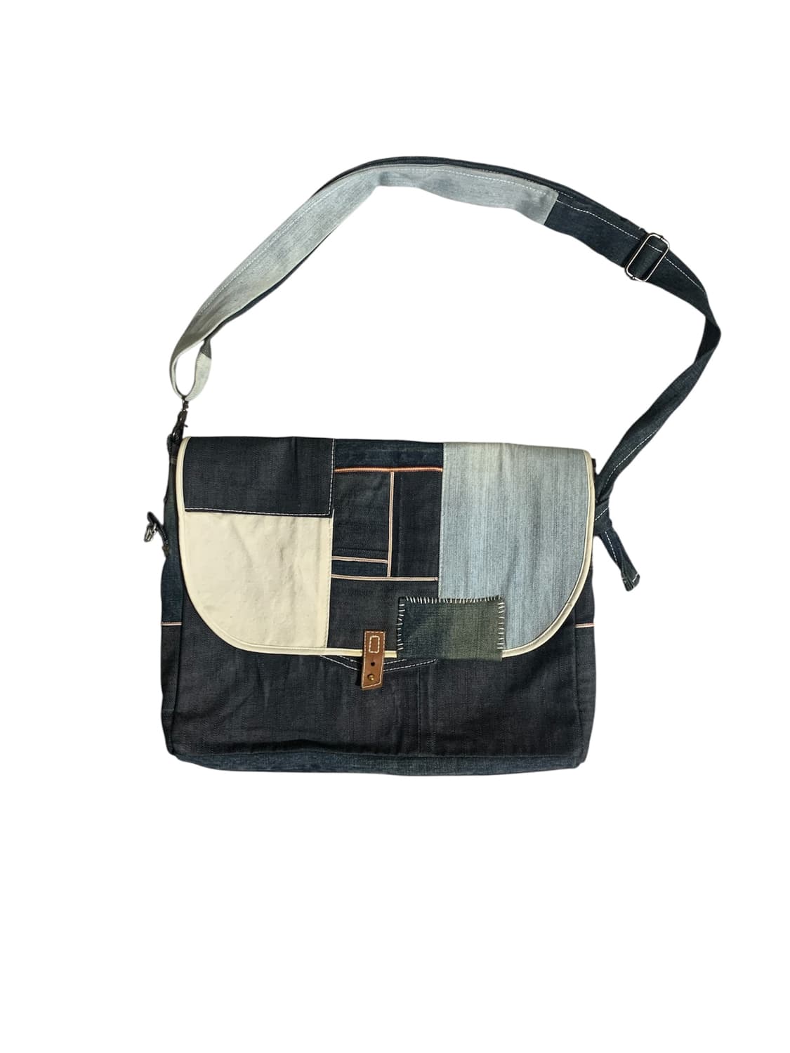 빈티지 데님패치 리워크 메신저 백 상품이미지1