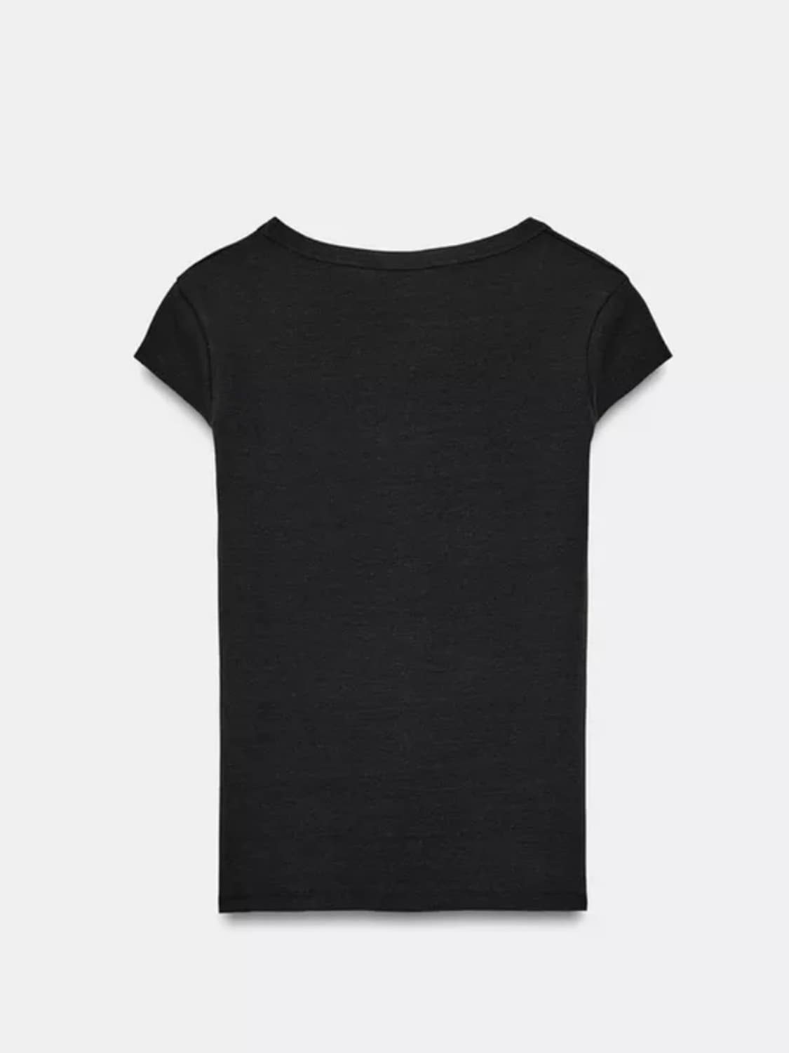 Zara 자라 딥유넥 딱붙반팔티셔츠 차콜블랙 상품이미지2