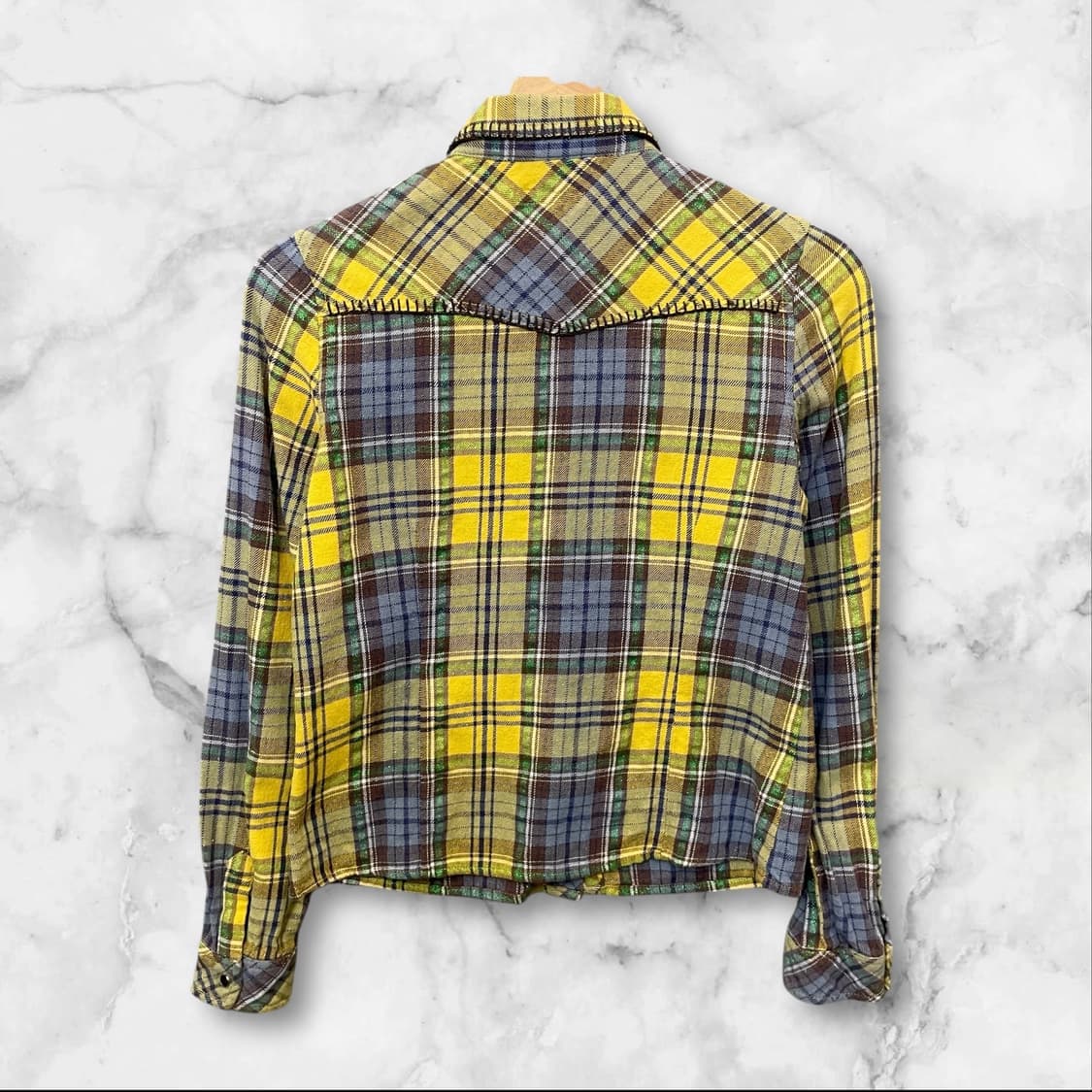 빈티지 글리터 체크 y2k 웨스턴 긴팔 셔츠 85 상품이미지2