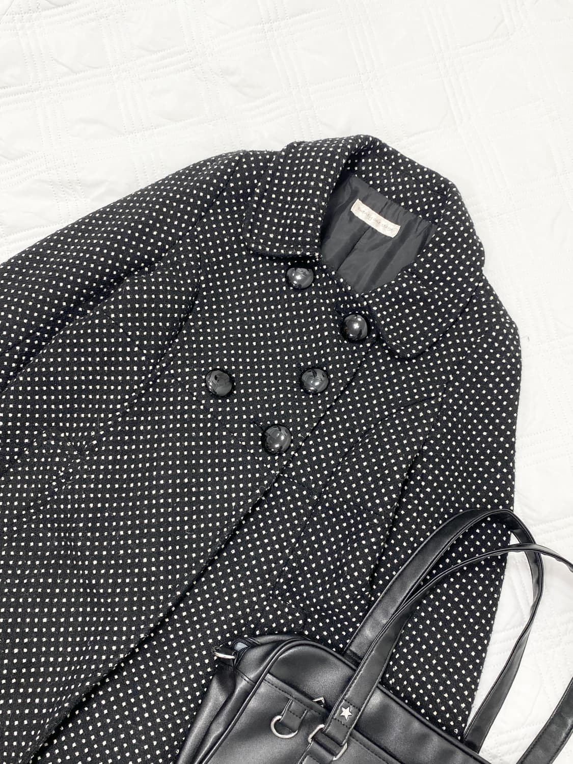 ꒰ঌ 블랙 캣 도쿄걸 도트 코트 ໒꒱ 상품이미지3