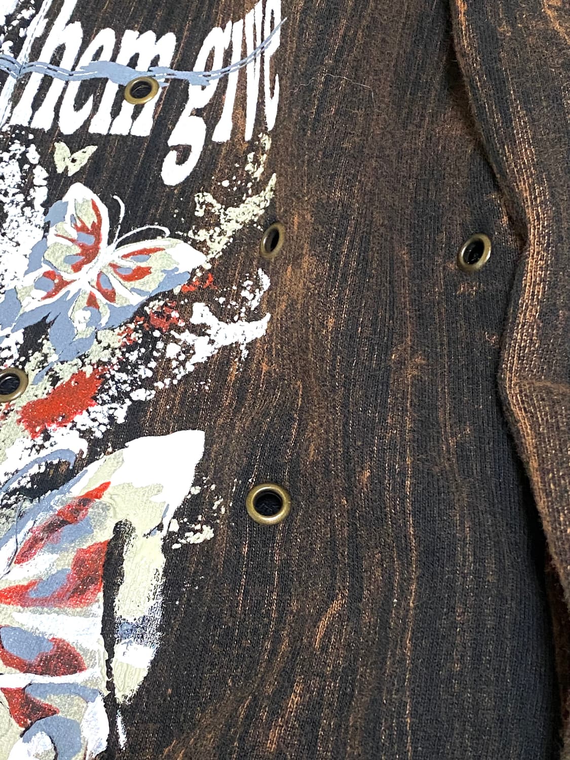 그런지 프린팅 아일렛 후드 집업 상품이미지3