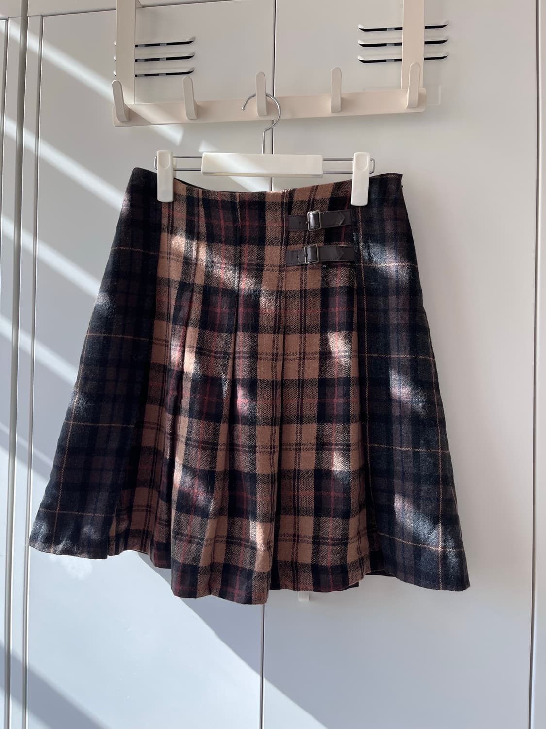 a.v.v standard 체크 배색 플리츠 주름 스커트 상품이미지4