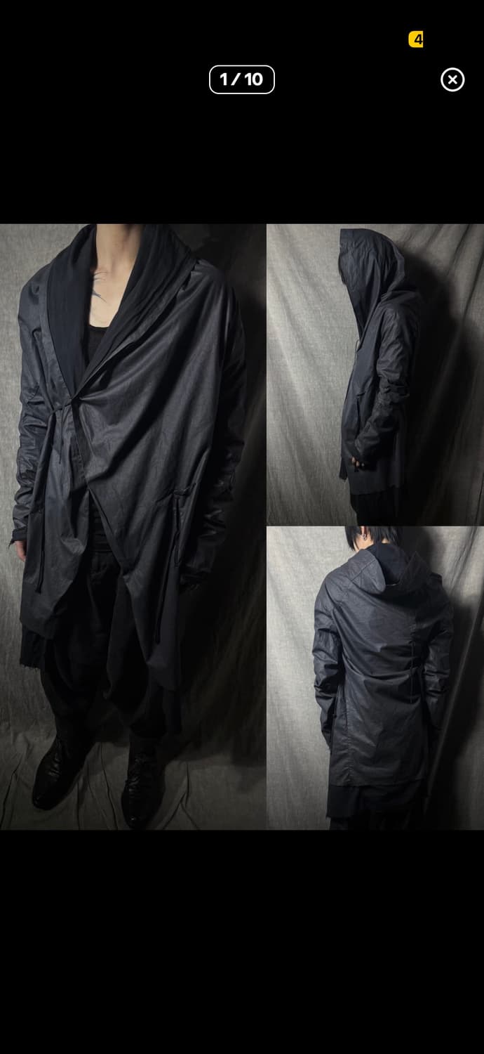 Boris Bidjan Saberi 코팅 레이어드 후드 코트 상품이미지1