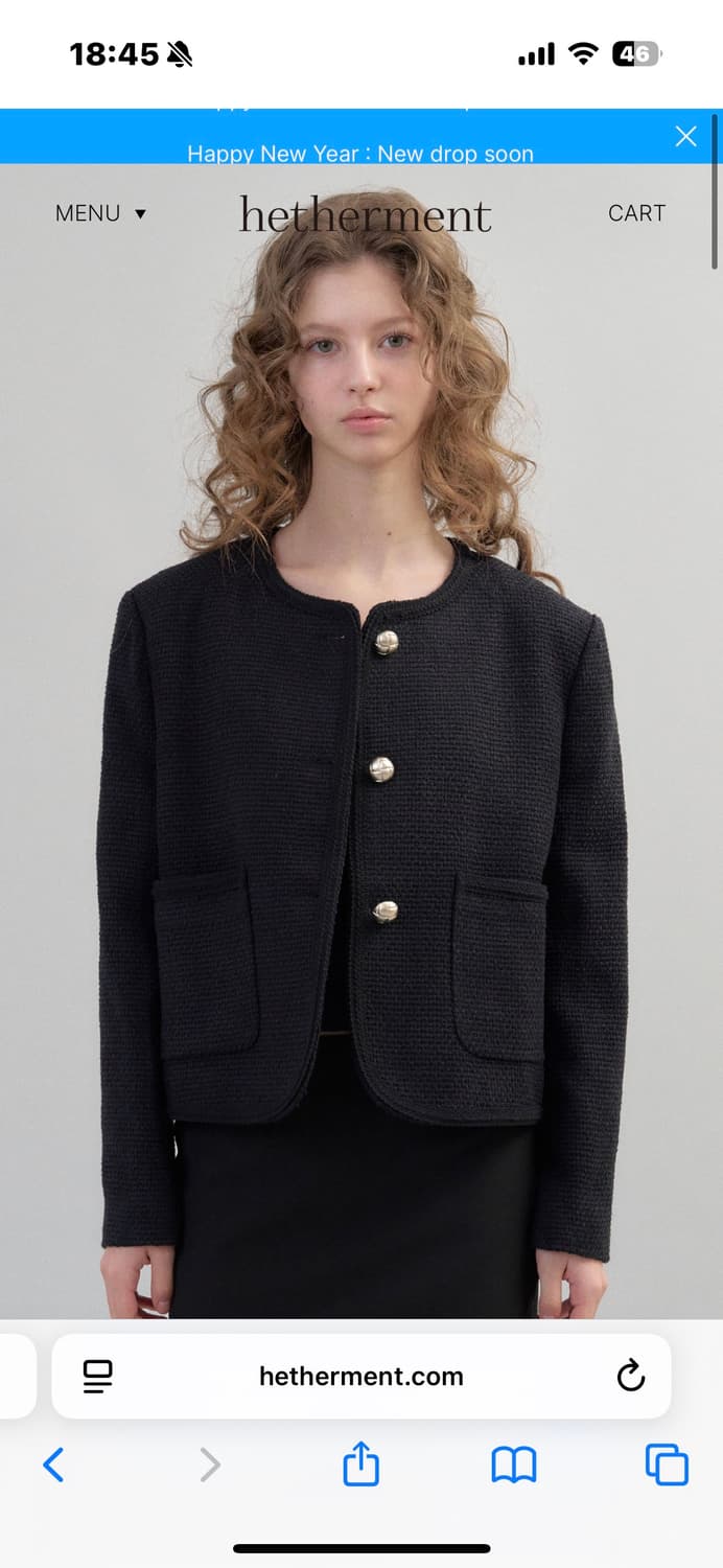 헤더먼트 mago tweed jacket (black) 상품이미지1
