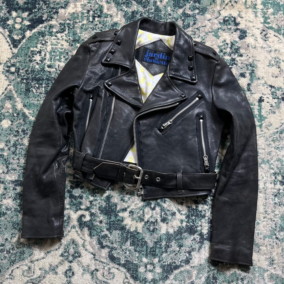 Jardin 쟈뎅 드 슈에뜨 가죽 라이더 바이커 자켓(S) 상품이미지1
