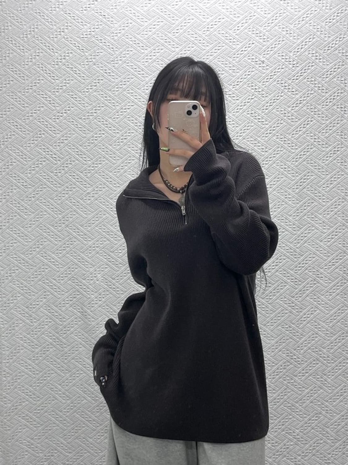 스톤아일랜드 캐주얼 모던시크 반집업 울 니트 XL C08733 상품이미지2