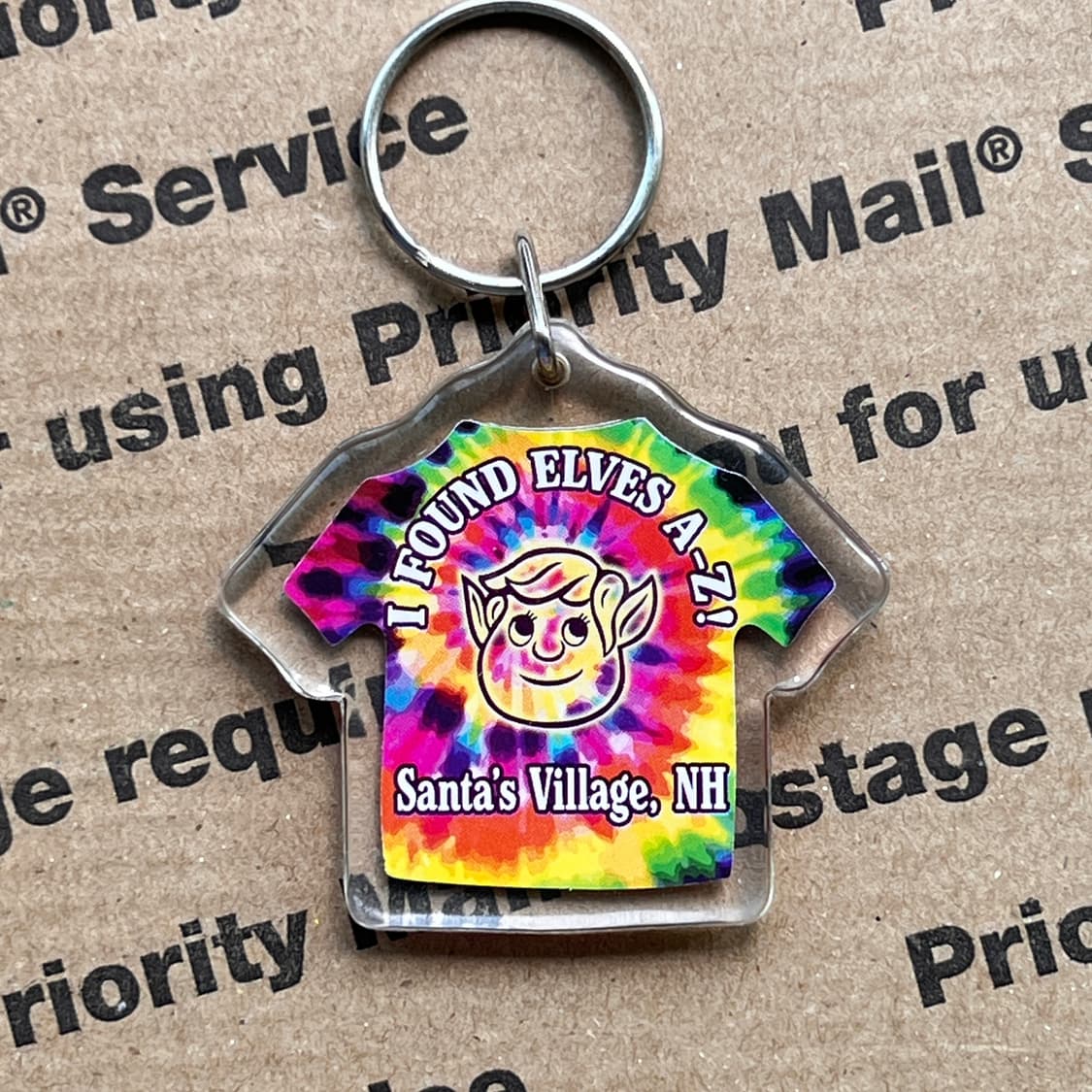 90s vtg Santa’s Village Tie Dye Keyring 상품이미지1
