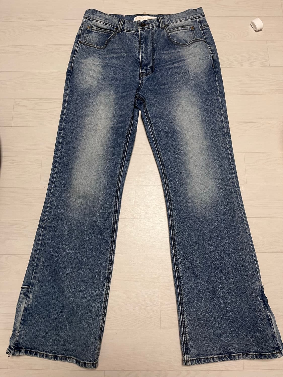 웨슬리 휴스턴 플레어 핏 데님 팬츠 미드 블루 상품이미지5