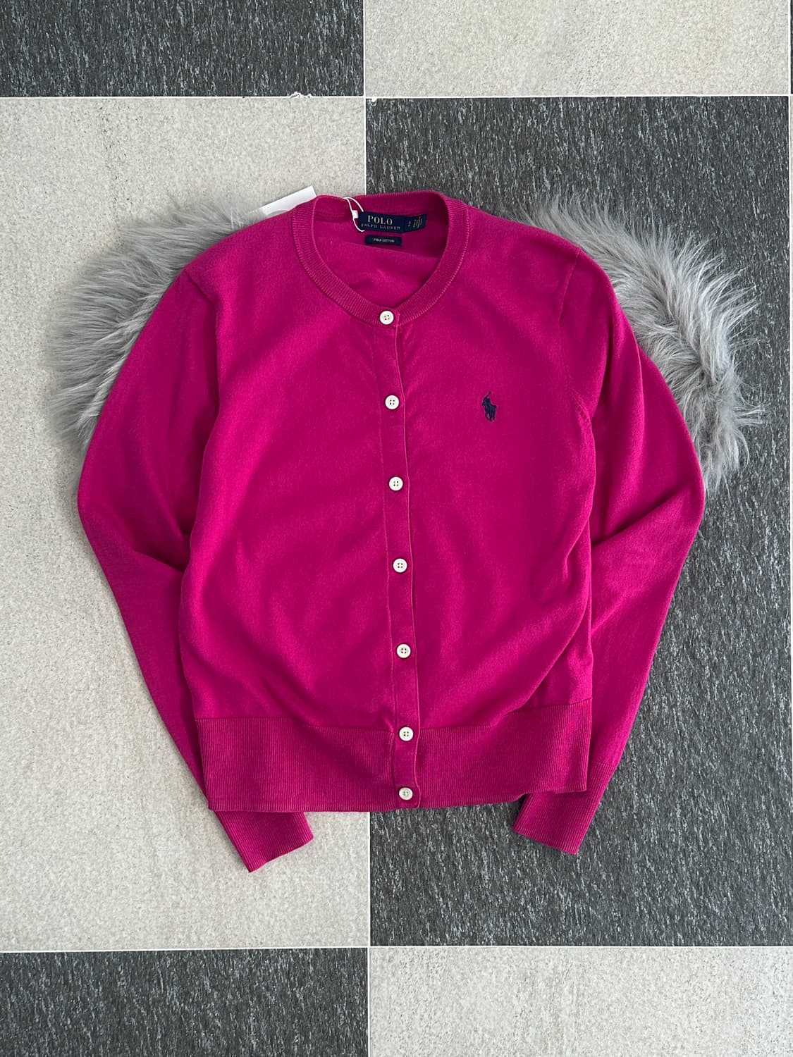 폴로 랄프로렌 핫핑크 피마코튼 가디건 상품이미지5