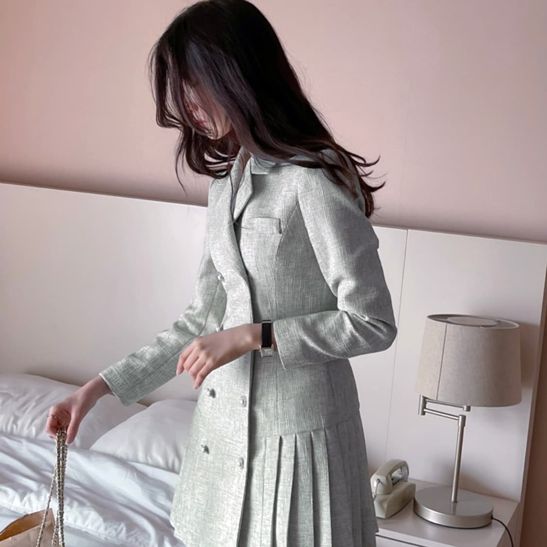 아뜨랑스(attrangs) 브린 카라 트위드원피스 55 새상품 상품이미지4