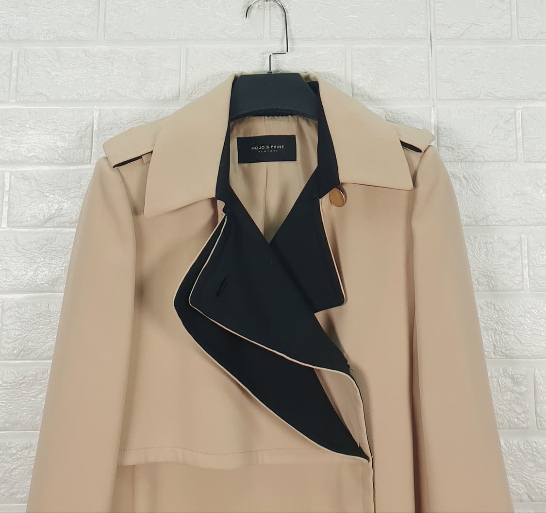 [55]모조에스핀 배색 트렌치 코트 상품이미지3