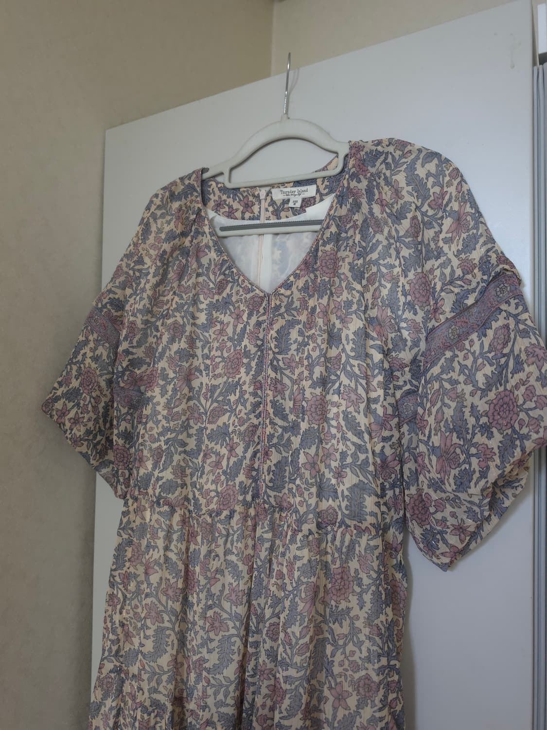 써스데이아일랜드 플라워 쉬폰 롱원피스 상품이미지2