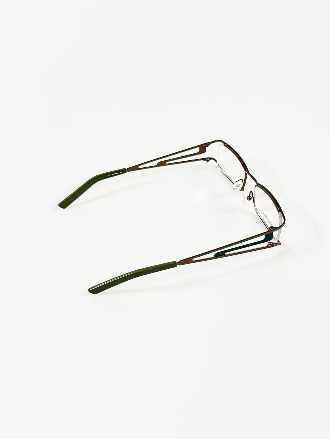 90s KARAYOKKO 슬림 스퀘어 메탈 빈티지 안경 상품이미지4