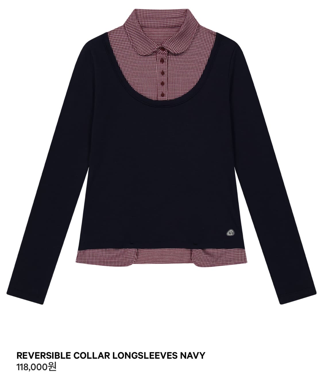 (현물/단시간1회착)코이세이오 리버시블 칼라 롱슬리브 네이비 상품이미지1