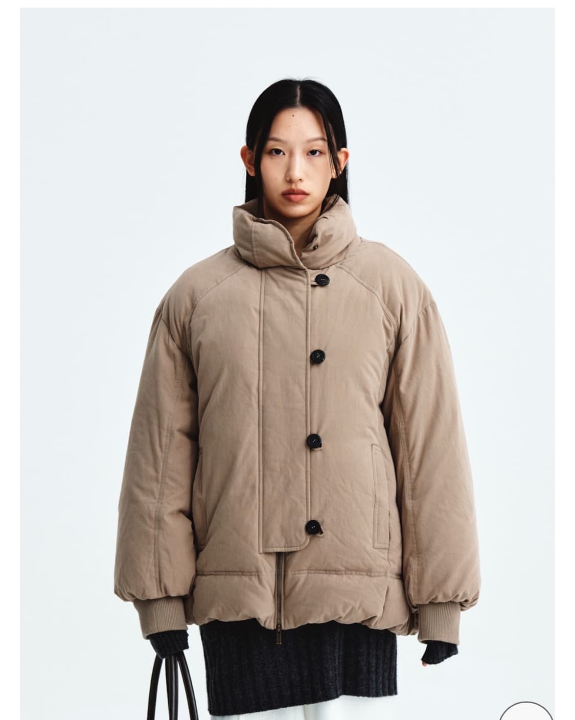 마뗑킴 워시드버튼 패딩- 베이지 상품이미지1