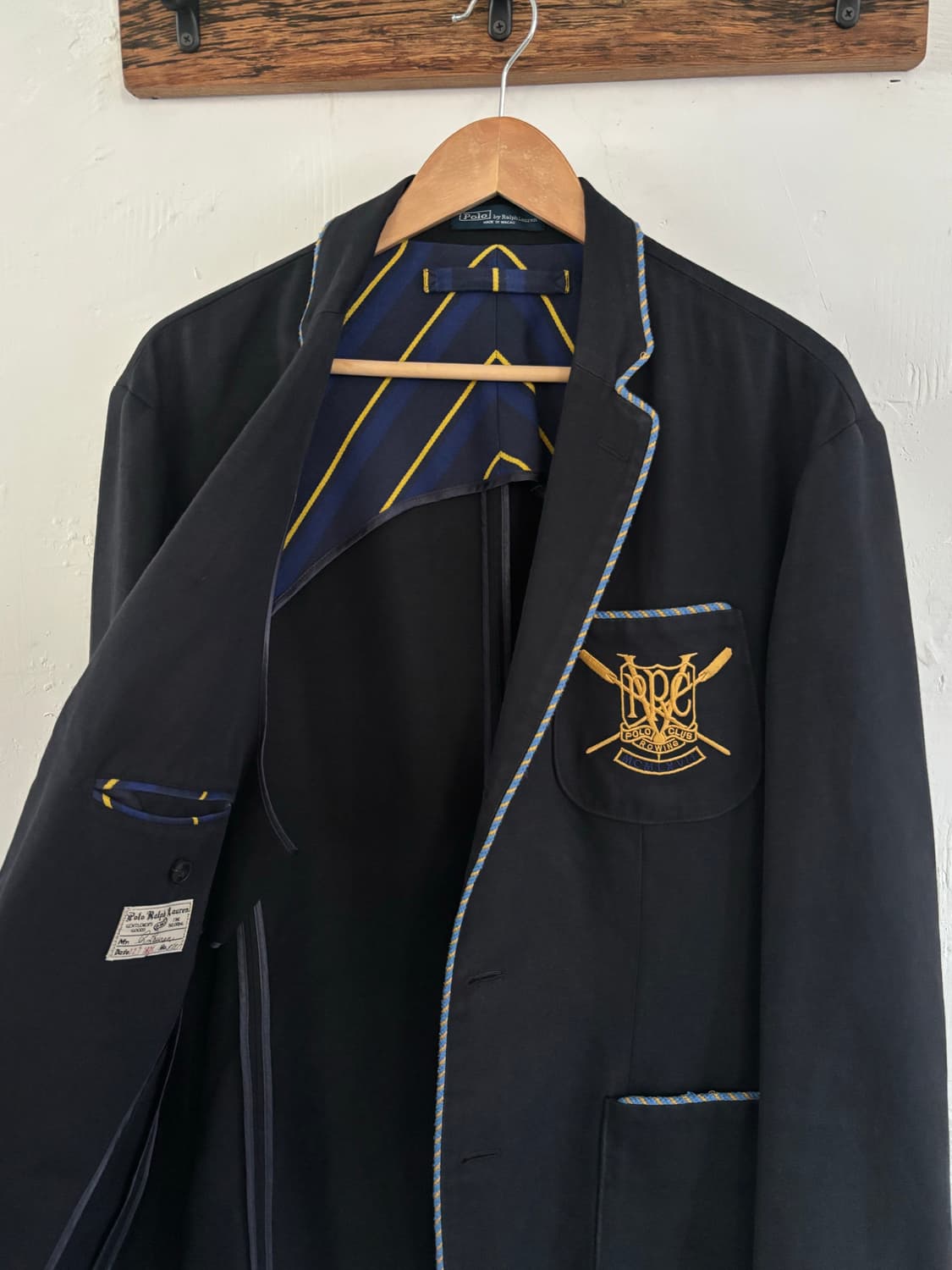 Polo 폴로 랄프로렌 네이비 엠브로이드 파이핑 블레이저 자켓 상품이미지7