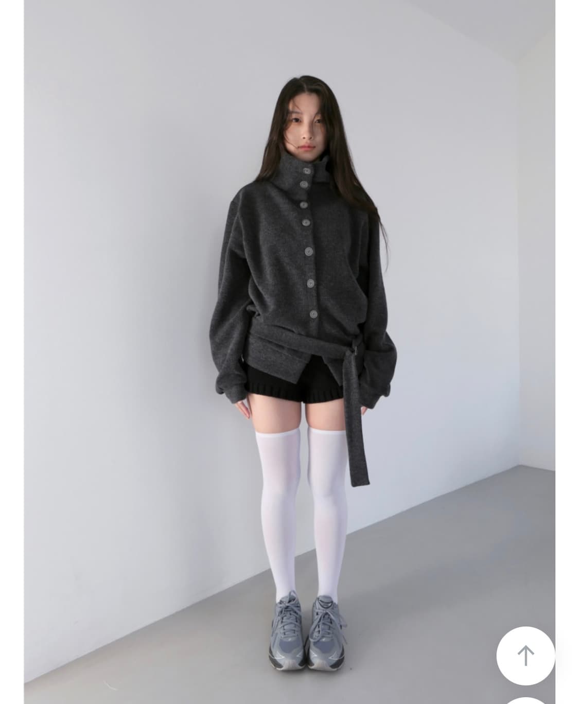 베이비랩 벨티드 가디건 차콜 상품이미지1