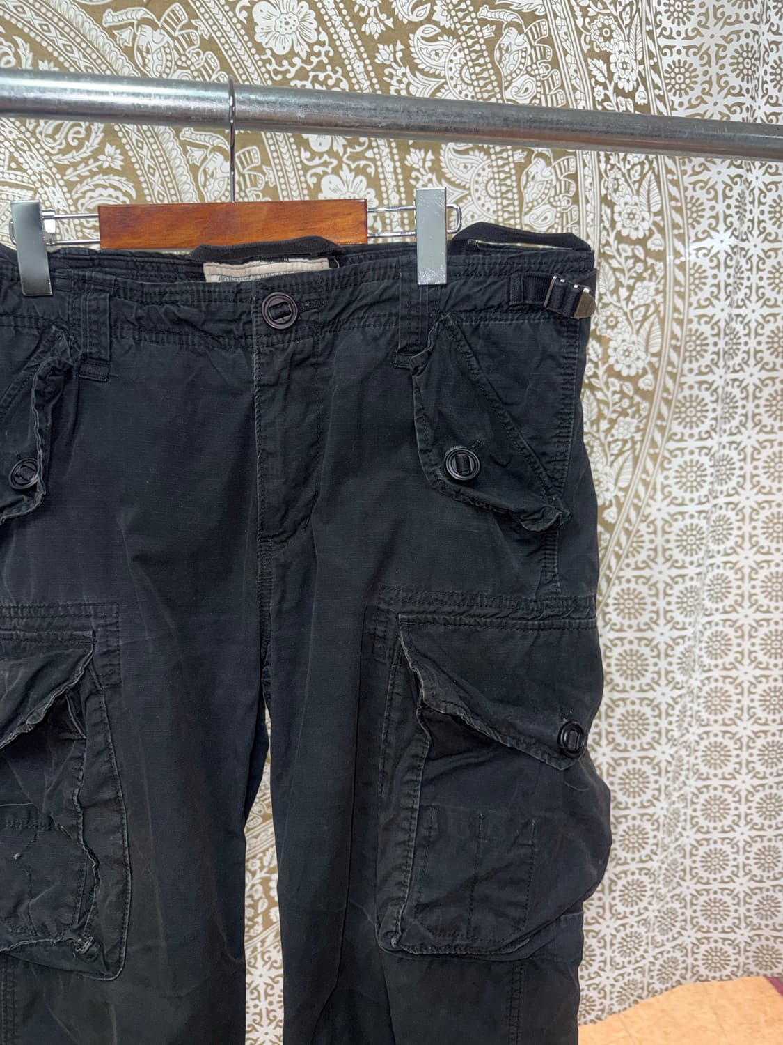 후아유 빈티지 블랙 카고팬츠  상품이미지5