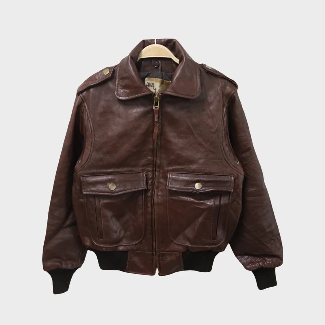 90'S RARE ANGEL LEATHER A-2 소가죽점퍼 62195 상품이미지1