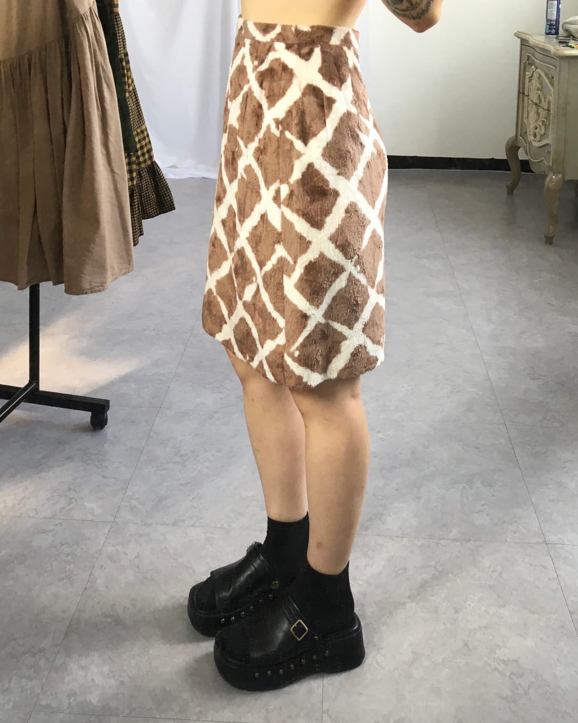 Fake fur pattern skirt 상품이미지4