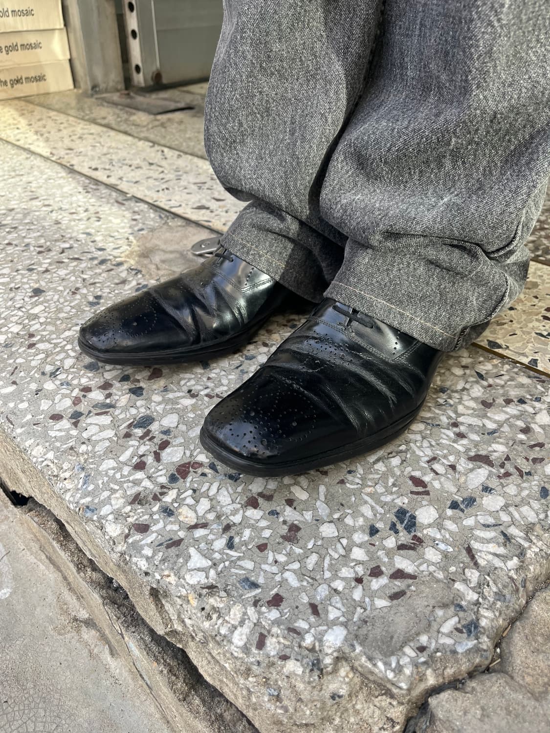 prada 레더 윙팁 스퀘어토 더비 슈즈 상품이미지3