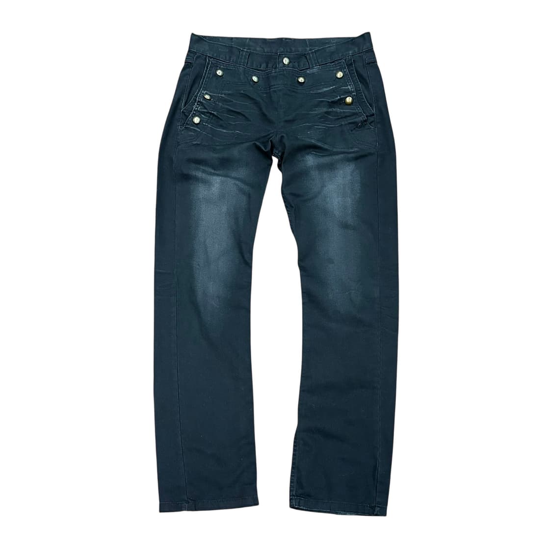 (33) 재패니즈 스타일 버튼 디테일 블랙 진 상품이미지1