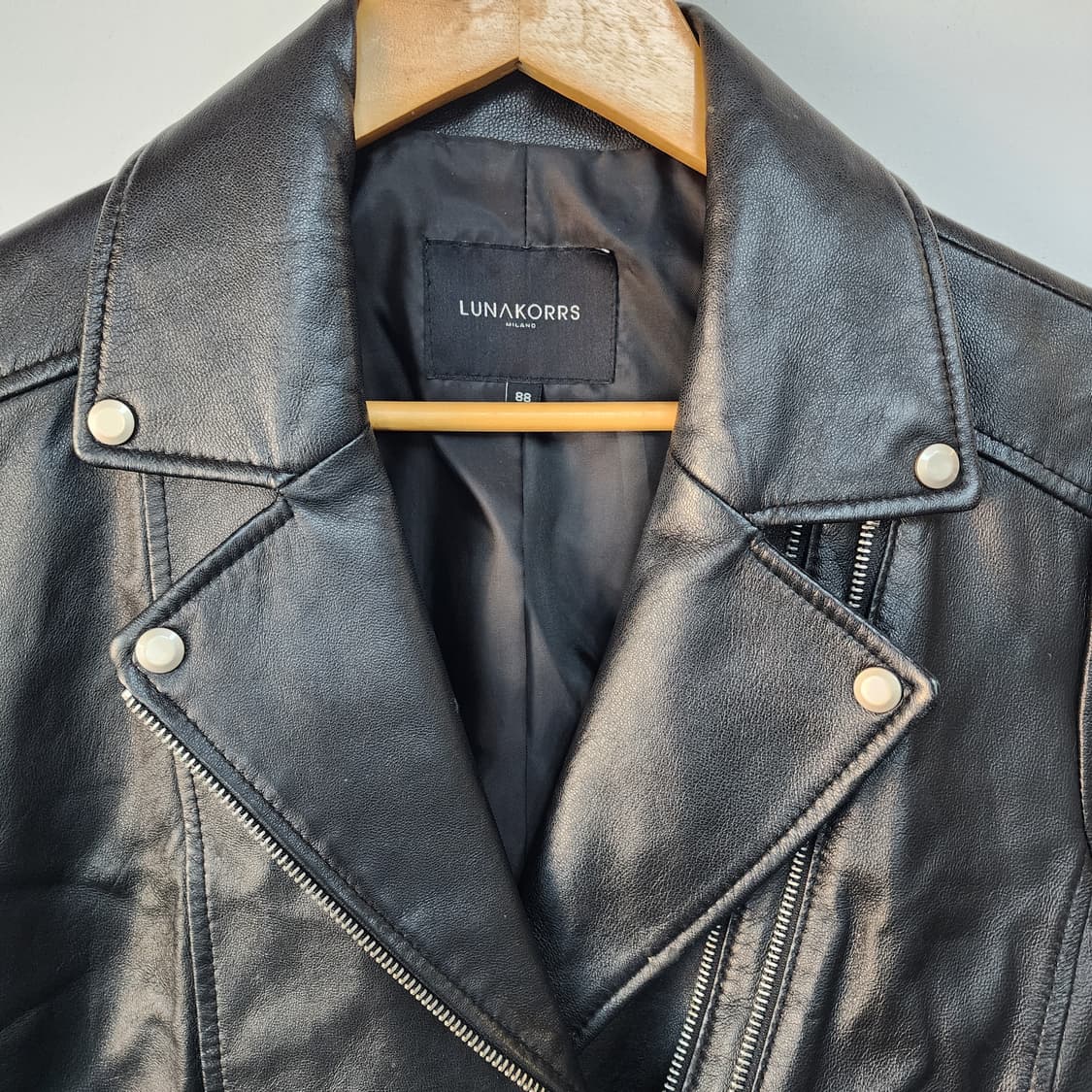 루나코어스 블랙 가죽 라이더 자켓 상품이미지2