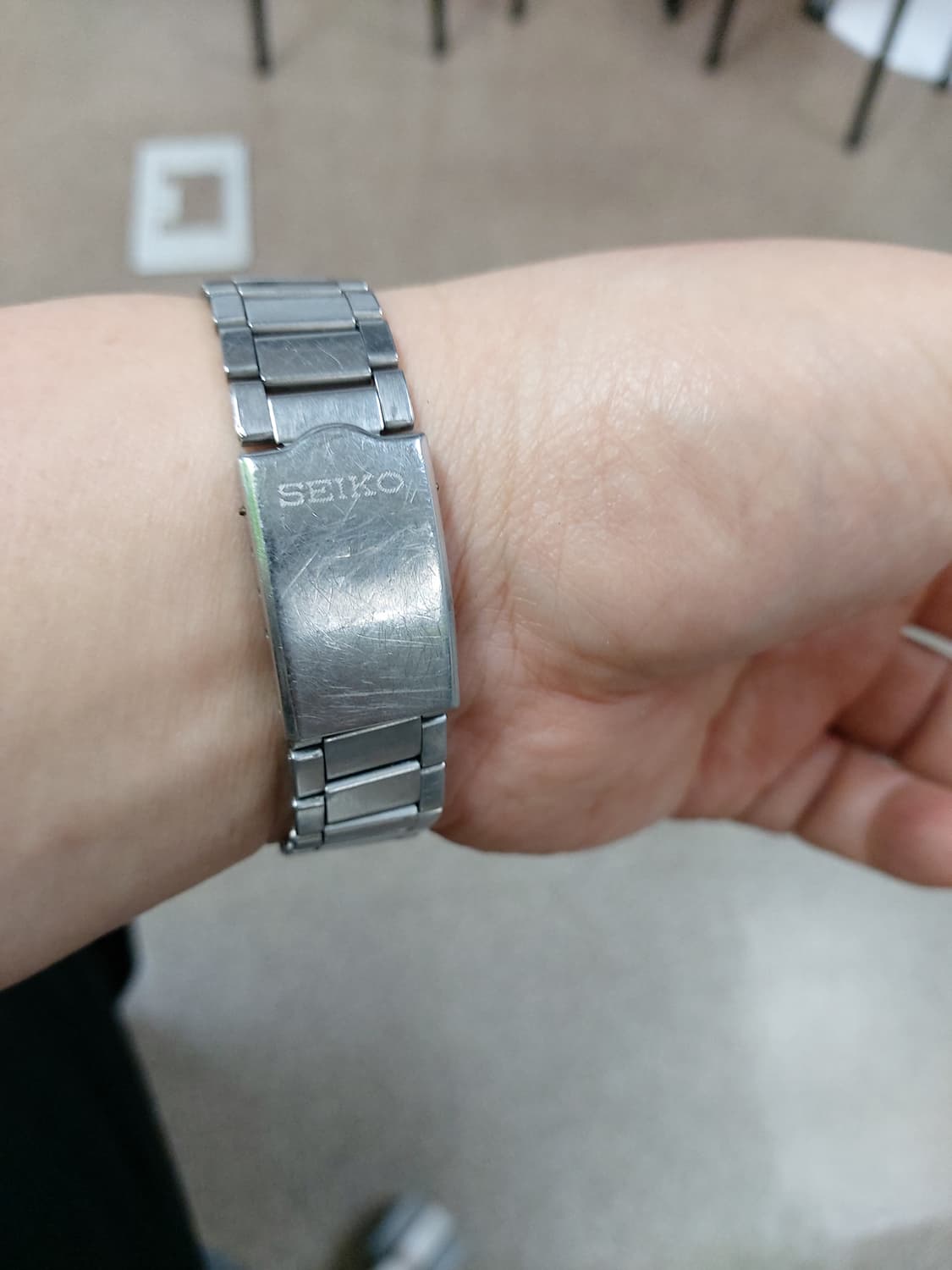 세이코5 오토매틱 화이트 메탈 시계 상품이미지5