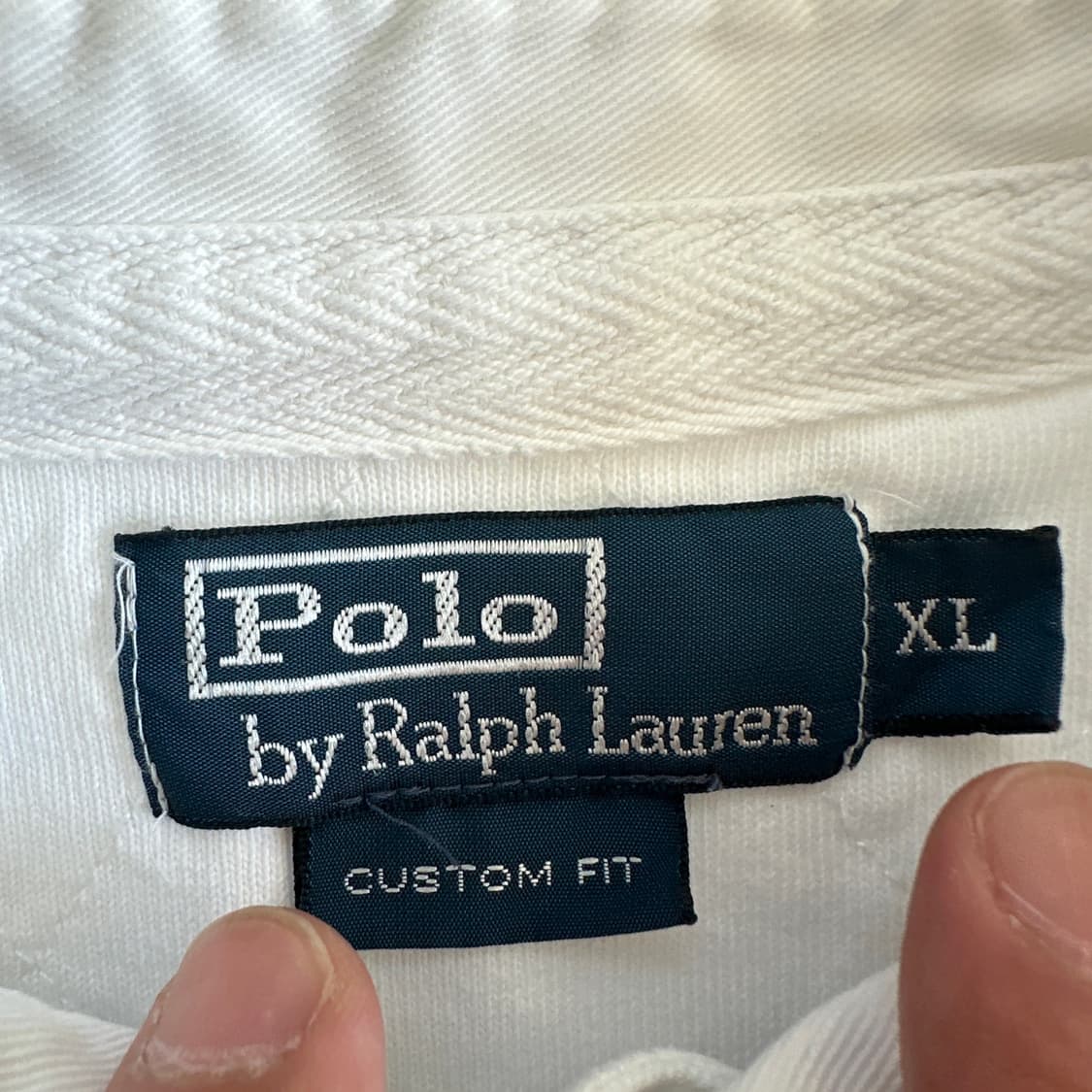 Polo 폴로 랄프로렌 00‘s 화이트 아이코닉 엘보우 패치 엠브로이 럭 상품이미지4