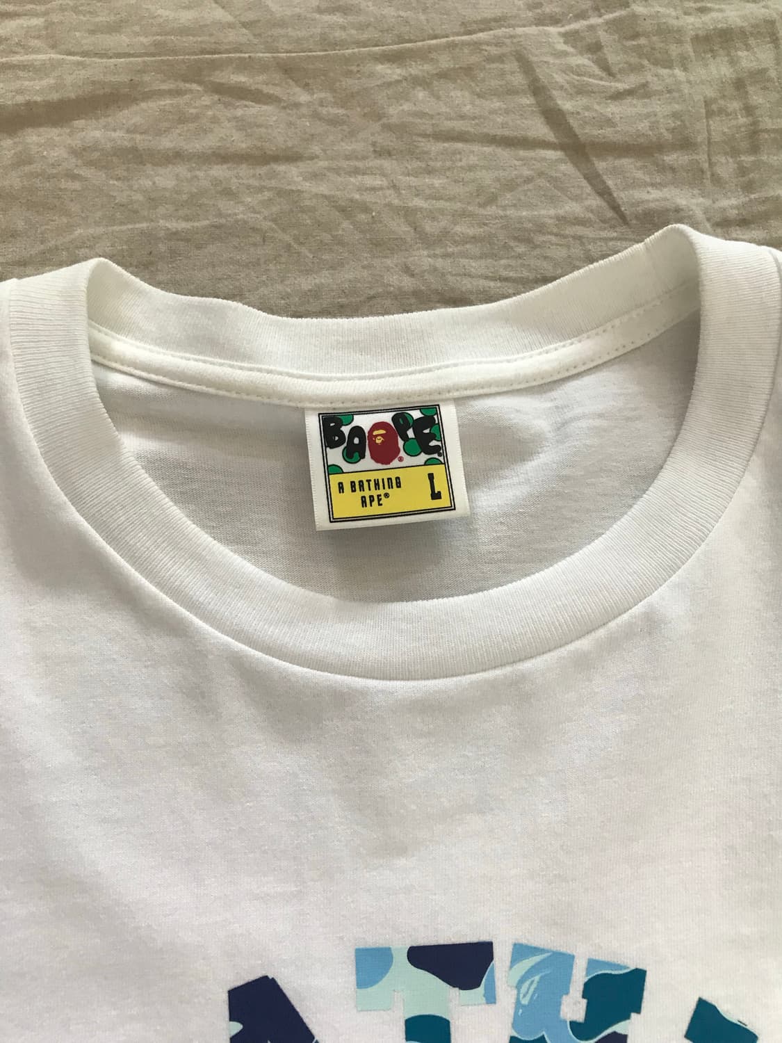 베이프 ABC 카모 스타 컬리지 티셔츠 상품이미지6